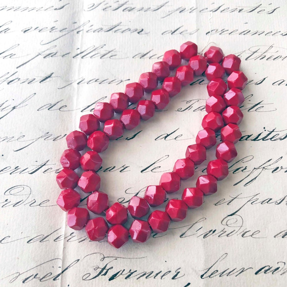 Vintage glass Beads 約8mm [BE-022]＊1-Strand/50個＊ 5枚目の画像