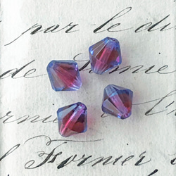 Glass Beads Bi-cone 約11mm×10mm [BE-173]＊4個＊Vintage＊ 2枚目の画像