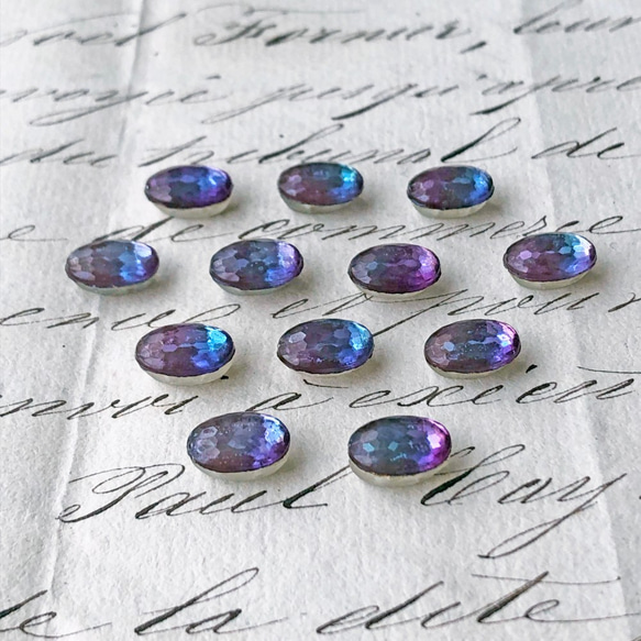 Sew-on Glass Oval 約10mm×7mm [SPH-20]＊1個＊Vintage＊ 5枚目の画像