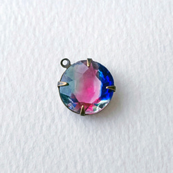 Glass Pendant Round 約16mm×13mm [PDT-384]＊1個＊Vintage＊ 3枚目の画像