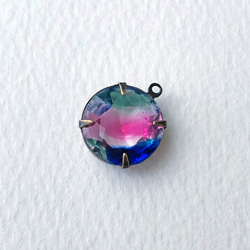 Glass Pendant Round 約16mm×13mm [PDT-384]＊1個＊Vintage＊ 4枚目の画像