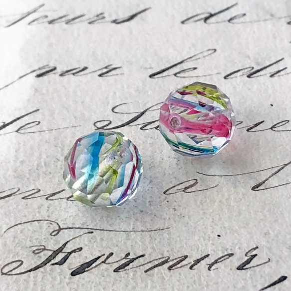 Glass Beads 約12mm [BE-184-3]＊2個＊Vintage＊ 2枚目の画像