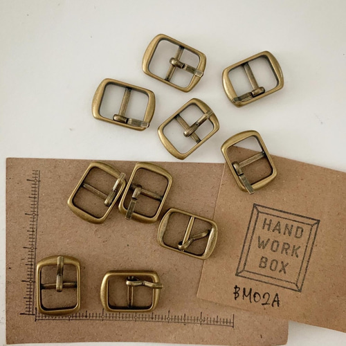 BM02A☆ミニバックル アンティークゴールド色 幅13mm内10㎜ 10個 金具  