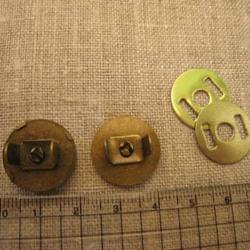 MB18AG/マグネットボタン(大)約18mmアンティークゴールド10組台座 2枚目の画像