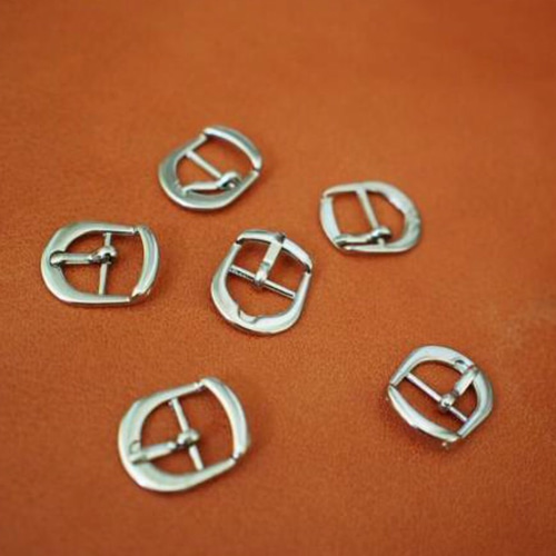 BM10S☆かわいい丸型ミニバックル 高級シルバー色 /幅15mm内11㎜ 10個  