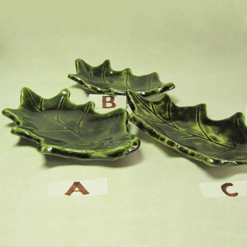 総織部柊皿 CS-3 陶器/食器/皿/長皿/織部/ひいらぎ/クリスマス/節分 長