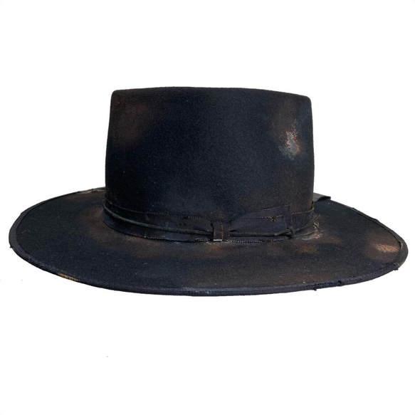 【三角帽】復古加工菱形帽（黑色） 第3張的照片