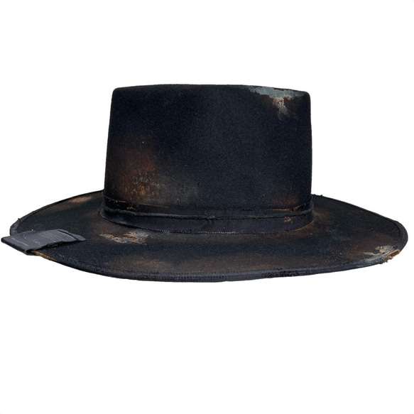 【三角帽】復古加工菱形帽（黑色） 第5張的照片