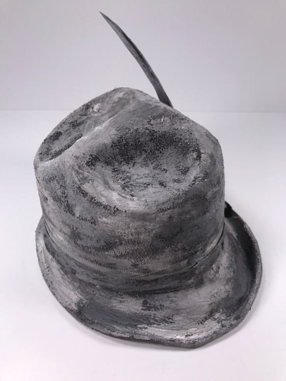 【Triangles Hat】Gray Crack  Hat 第3張的照片