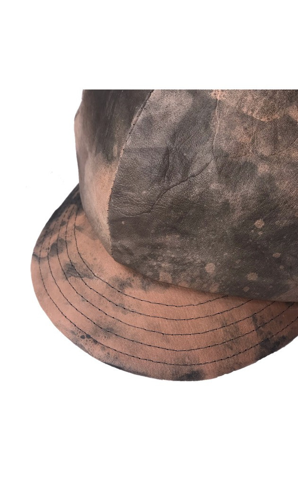 [Triangles Hat]漂白灰色皮革帽 第2張的照片