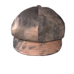 [Triangles Hat]漂白灰色皮革帽 第3張的照片