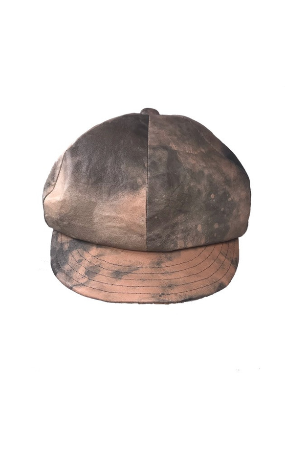 [Triangles Hat]漂白灰色皮革帽 第3張的照片