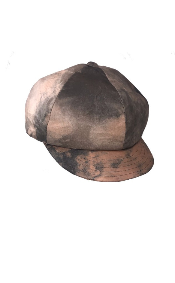 [Triangles Hat]漂白灰色皮革帽 第4張的照片