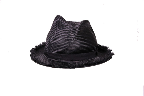[三角形帽子] sisol材料製成的不對稱帽子 第4張的照片