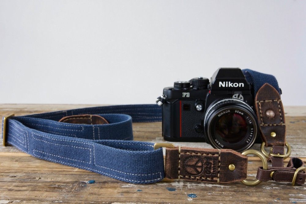 NUMBER カメラストラップ（WASHブルー）[受注生産]