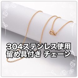 [2本入] 304ステンレス使用のチェーン ゴールド 留め具付き 約50cm 1枚目の画像