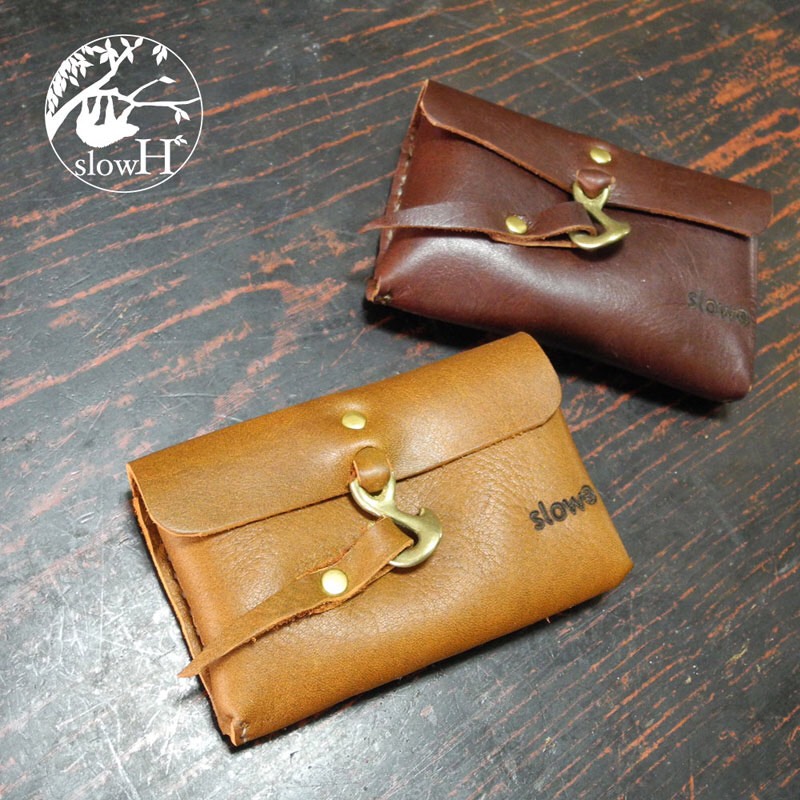 「slowH」レザーカードケース『Anchor』CAMEL〈スロウエイチ、本革名刺入れ、ポーチ、小物入れ、ナチュラル〉