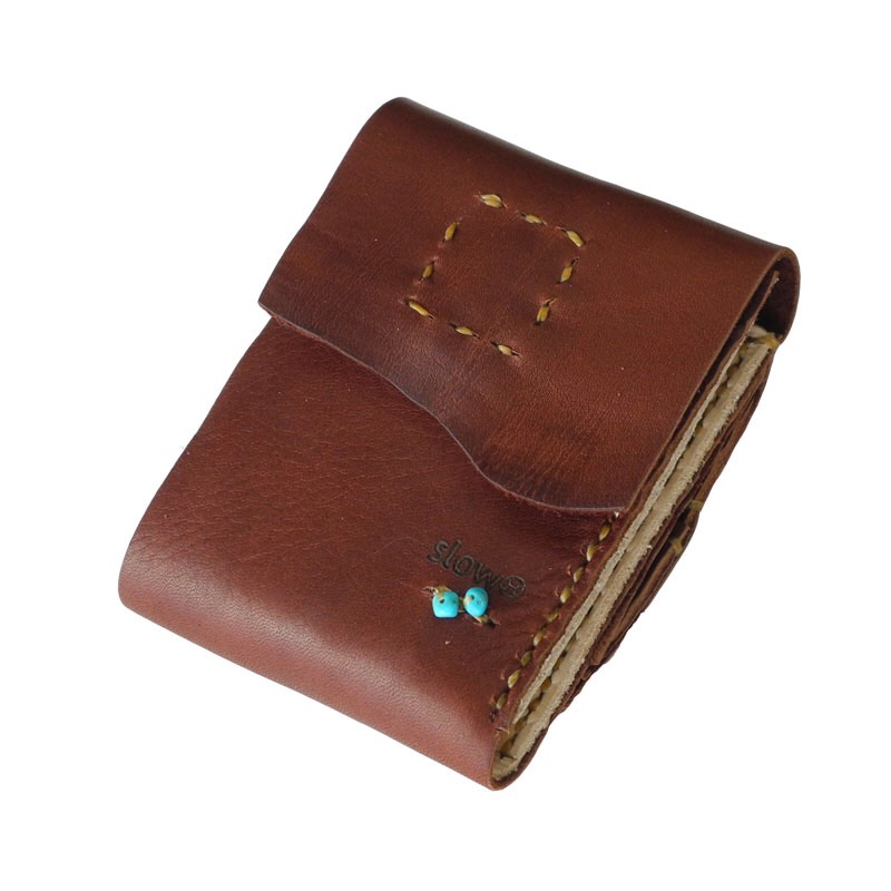 「slowH」レザーウォレット『Half Wallet』BROWN〈スロウエイチ、本革財布、ナチュラル〉