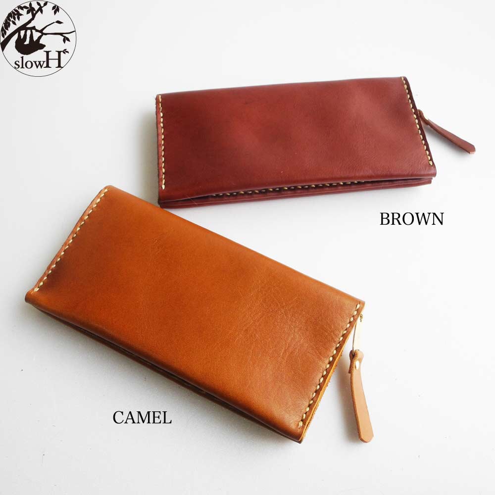 「slowH」『Tiger』BROWN〈レザーウォレット、シンプル、ナチュラル、スロウエイチ〉