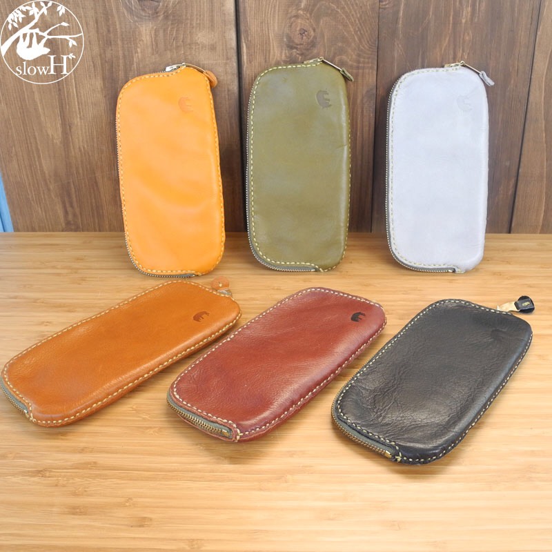 「slowH」本革手縫長財布『Heidi』BLACK〈ナチュラル、かわいい、レザーウォレット、スロウエイチ