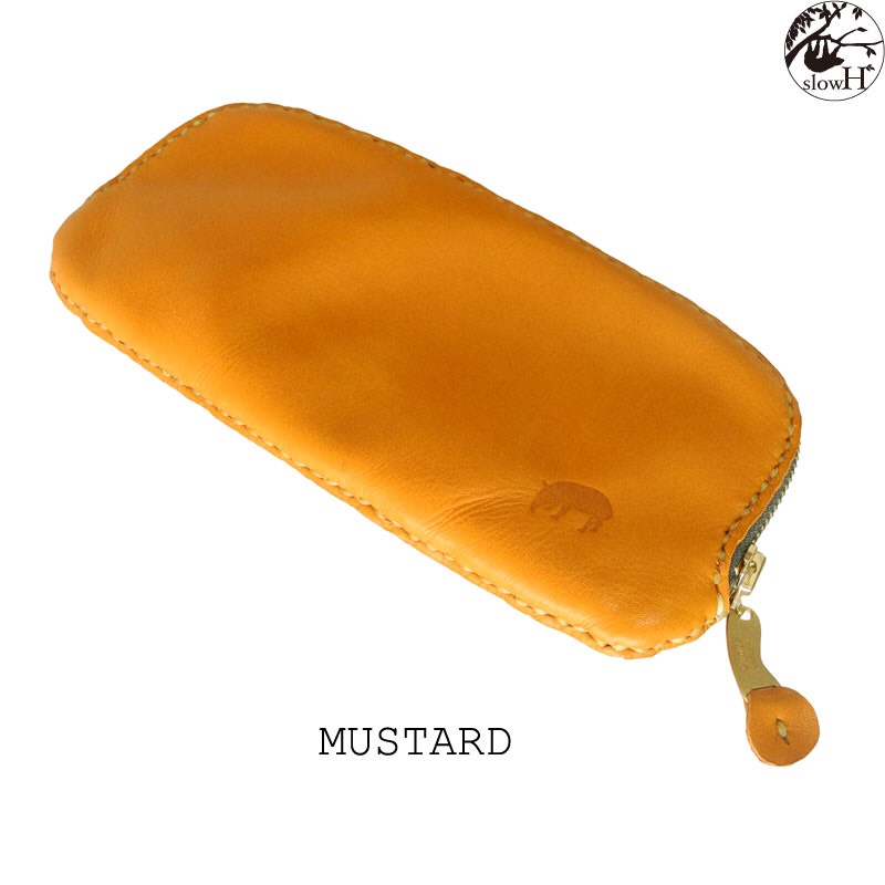 「slowH」本革手縫長財布『Heidi』MUSTARD〈ナチュラル、レザーウォレット、スロウエイチ〉