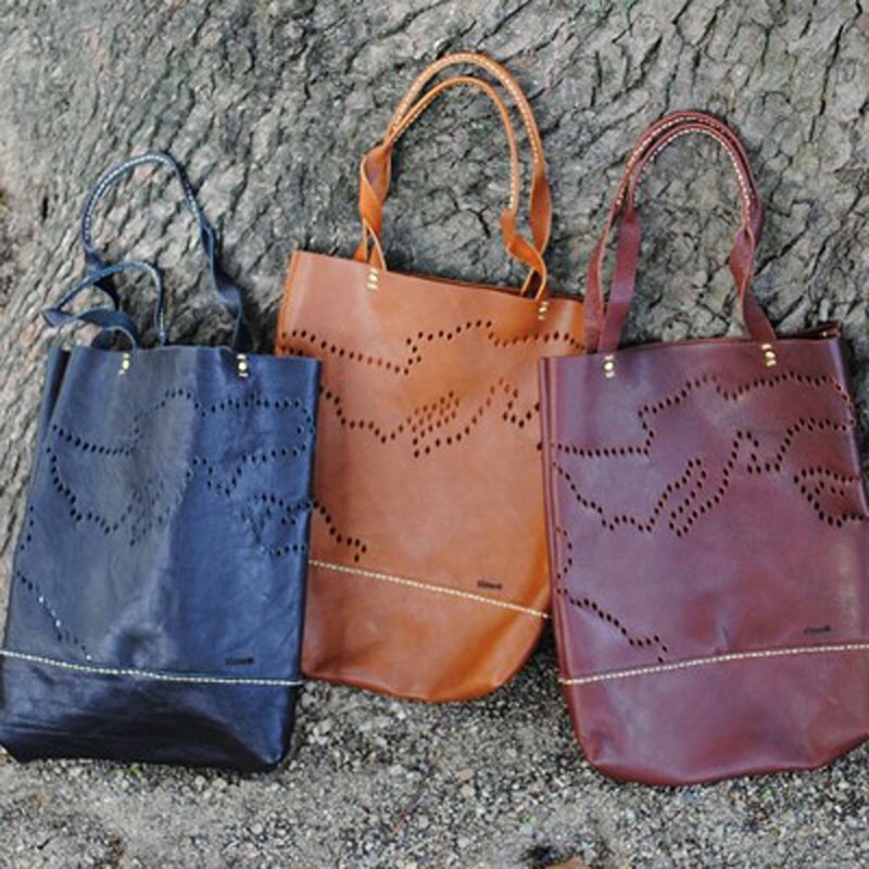 「slowH」『KomorebiBag H』トートバッグ/BROWN〈本革、ナチュラル、手提げ〉