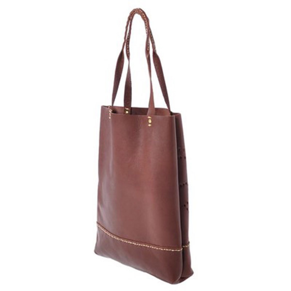 「slowH」『KomorebiBag H』トートバッグ/BROWN〈本革、ナチュラル、手提げ〉 3枚目の画像