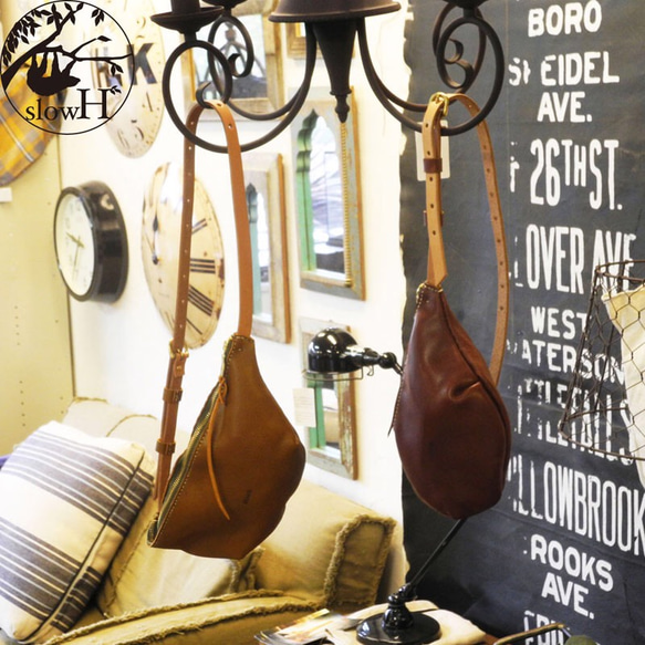 「slowH」『Spoon』ミニショルダーバッグ/CAMEL〈ウエストバッグ、本革、ナチュラル、男女兼用〉 皮、革、レザー I1224261050(9295円)