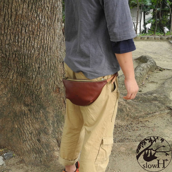 「slowH」『Spoon』ミニショルダーバッグ/CAMEL〈ウエストバッグ、本革、ナチュラル、男女兼用〉 皮、革、レザー I1224261050(9295円)