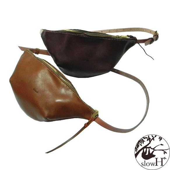 「slowH」『Spoon』ミニショルダーバッグ/CAMEL〈ウエストバッグ、本革、ナチュラル、男女兼用〉 皮、革、レザー I1224261050(9295円)