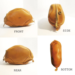 「ippi」『Mashroombag 』BROWN〈コロンと可愛いショルダーバッグ、本革、ナチュラル〉 2枚目の画像