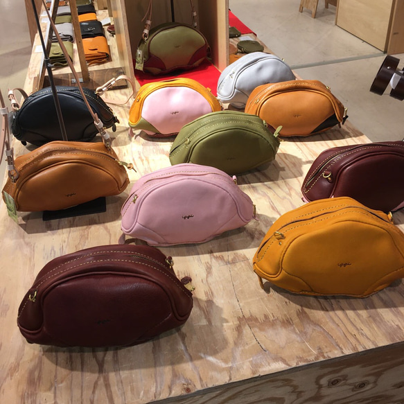 「ippi」『Mashroombag 』BROWN〈コロンと可愛いショルダーバッグ、本革、ナチュラル〉 7枚目の画像