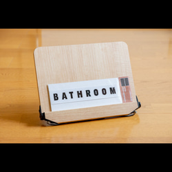 モダンなバスルーム用サインステッカー | 浴室 風呂マーク おしゃれ 扉マーク ドアサイン シール 賃貸可 3枚目の画像