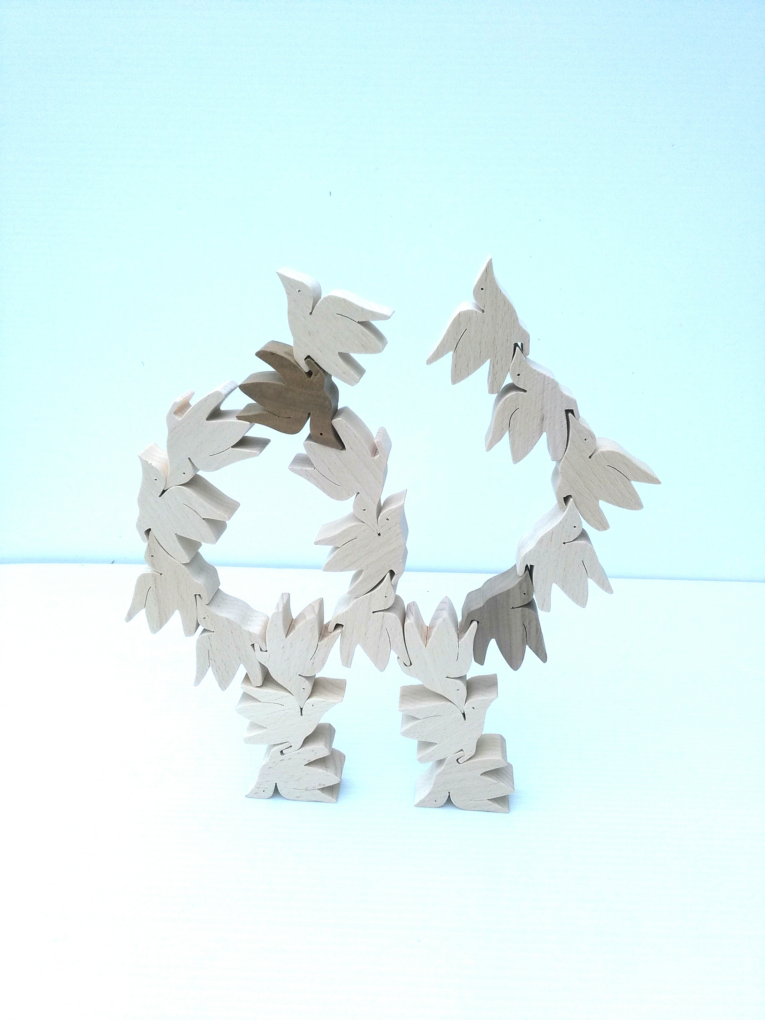 創造力を養う組み木(ハト)20羽