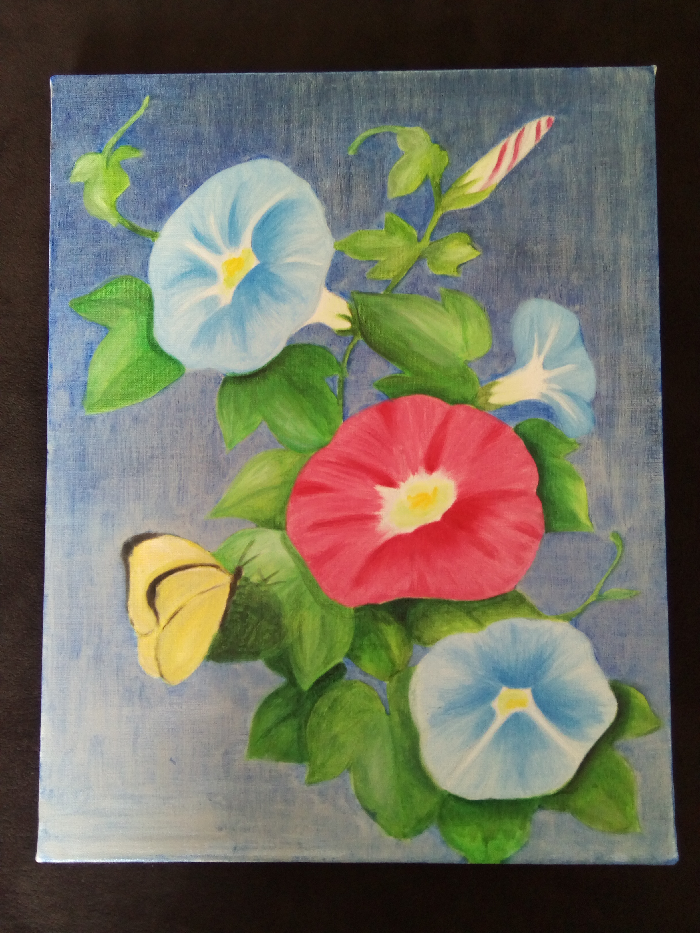 保田三友紀の油絵作品、朝顔。高級額縁付き。。 - メルカリ