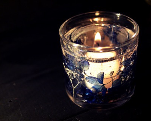 Flowers candle folder *blue キャンドル・キャンドルホルダー CANDLE