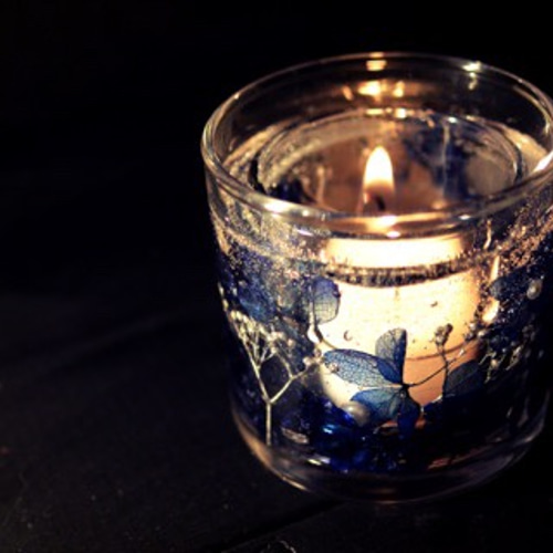 Flowers candle folder *blue キャンドル・キャンドルホルダー