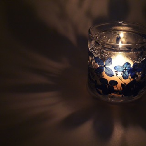 Flowers candle folder *blue キャンドル・キャンドルホルダー CANDLE