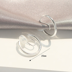 流行耳環銀色可愛簡約無痛圈 20 毫米厚螺旋耳環配件 第10張的照片