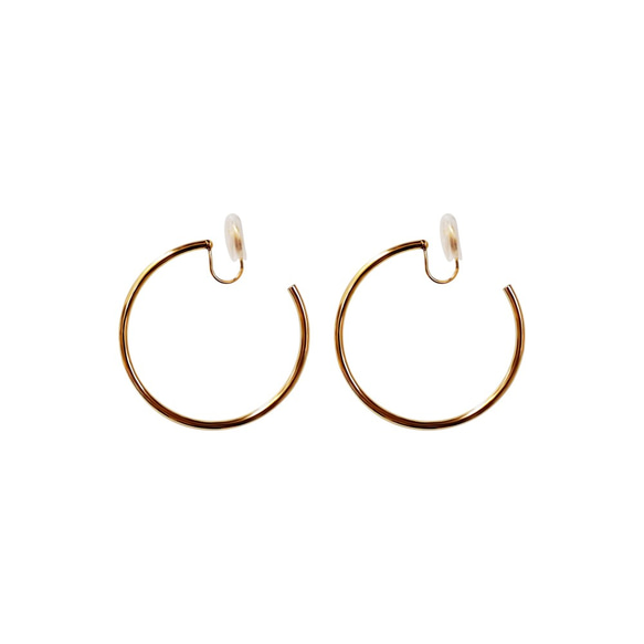 流行耳環，金色，簡約，無痛，40mm，時尚，螺旋，螺旋，漩渦耳環 第2張的照片