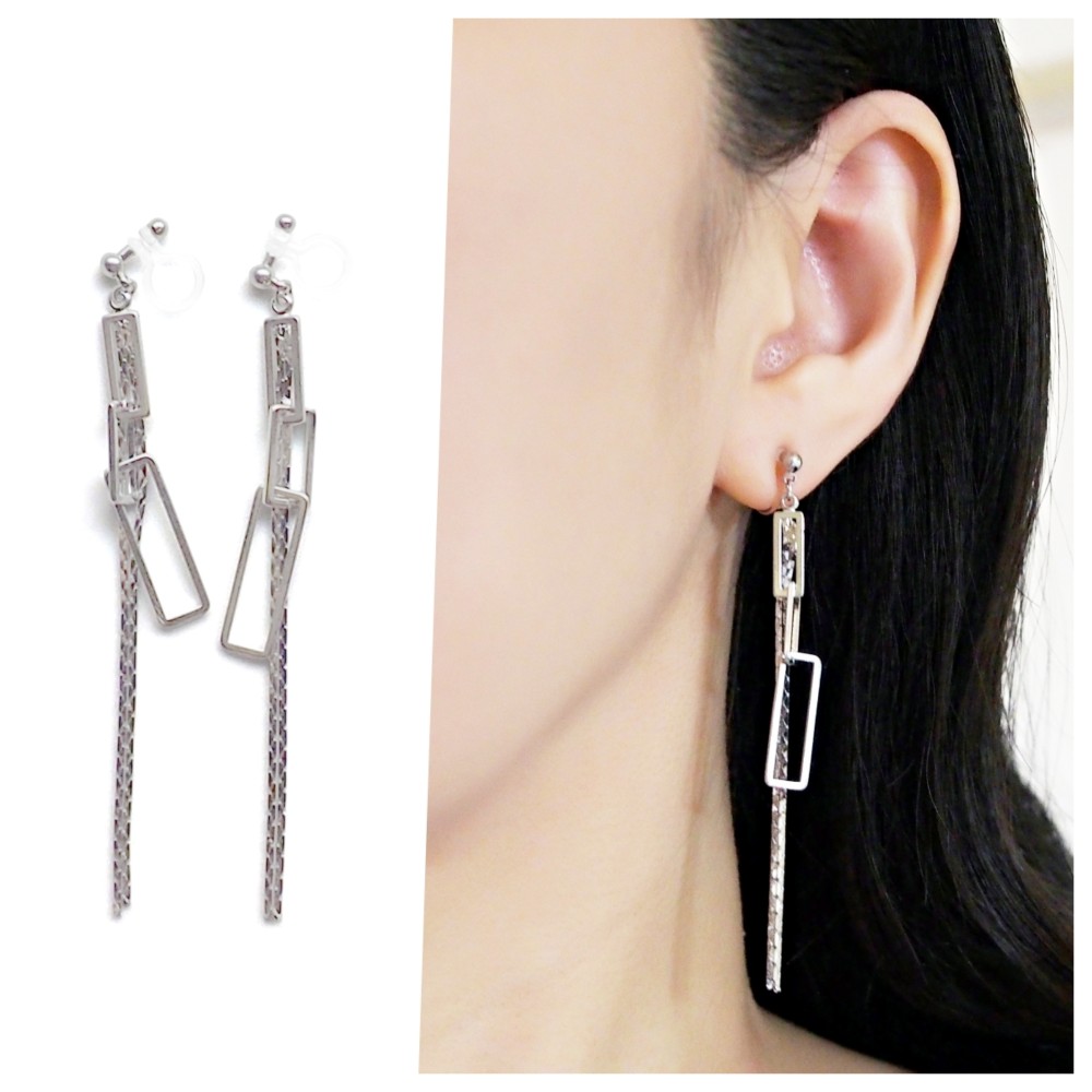 #961 再販 シルバー チェーン 大ぶり ピアス イヤリング ハンドメイド 961 再販 シルバー チェーン 大ぶり ハンドメイド ピアス