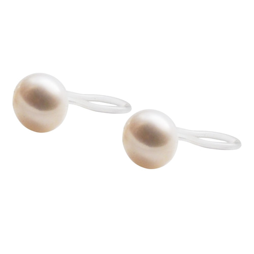 お得2セット! 樹脂製 イヤリング 6mm 淡水パール スワロフスキー