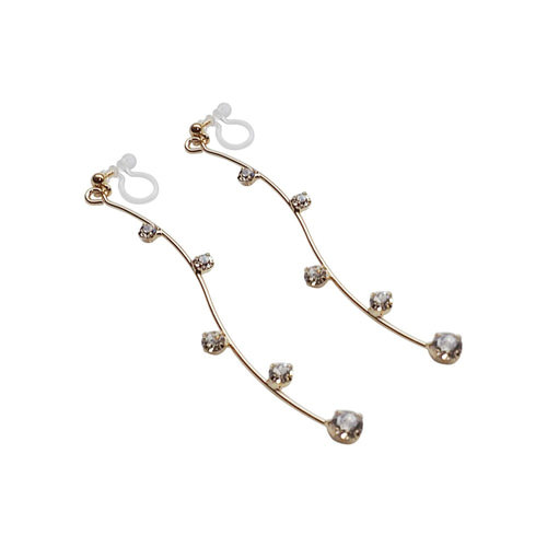 美品 セリーヌ マカダム イヤリング ボール ラインストーン ゴールド