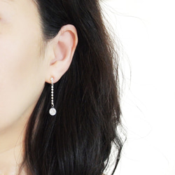 無痛人造鑽石耳環銀水晶立方氧化鋯非穿孔樹脂耳環 第2張的照片