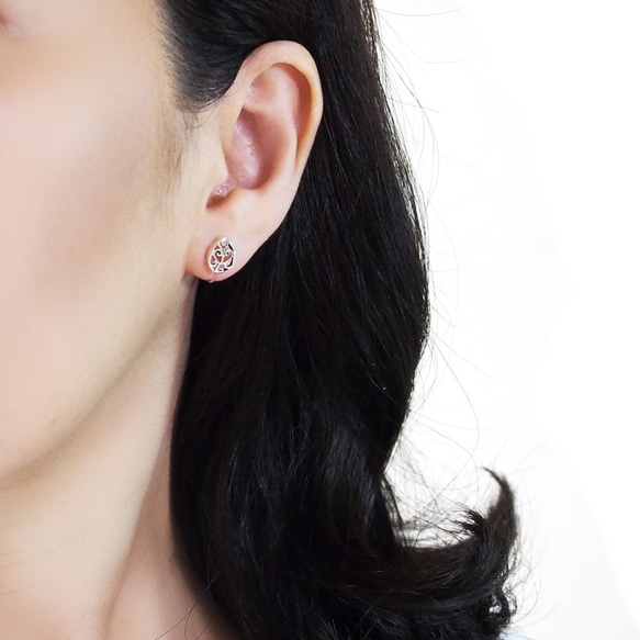 你的耳朵不會受傷！流行真品純銀925純銀樹脂耳環水印無孔耳環 第2張的照片