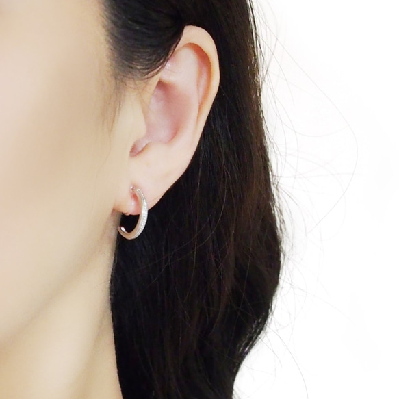 受歡迎的正品純銀925純銀樹脂耳環圈無孔耳環 第4張的照片