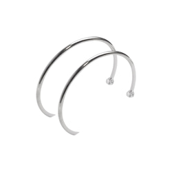 無痛耳環 Like Earrings Simple Silver 30mm Hoop Non-Pieced Earrings R 第3張的照片