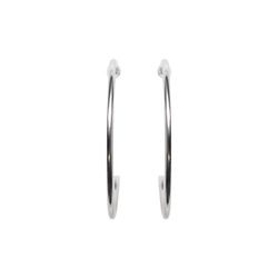 無痛耳環 Like Earrings Simple Silver 30mm Hoop Non-Pieced Earrings R 第6張的照片