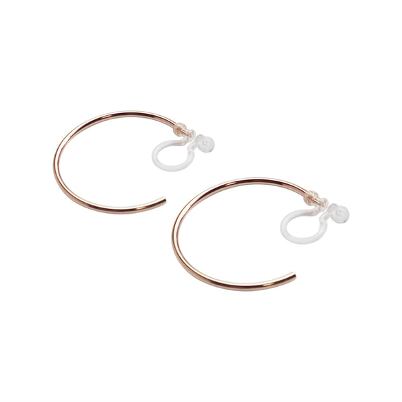 不會傷人的耳環像耳環一樣的簡單玫瑰金30mm圈形無孔耳環樹脂耳環 第8張的照片