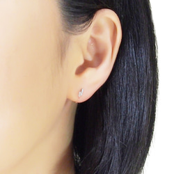 類穿孔銀CZ棒樹脂耳環無痛立方氧化鋯棒非穿孔耳環 第2張的照片